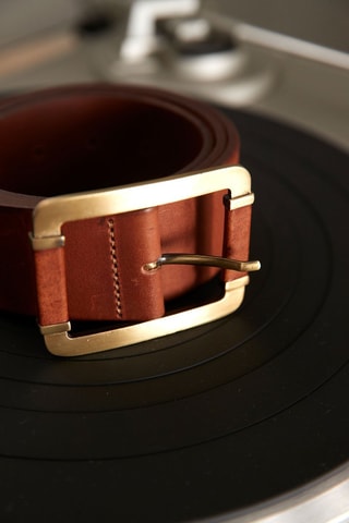Cinturón de piel - Marrón oscuro