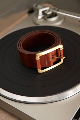 Cinturón de piel - Marrón oscuro