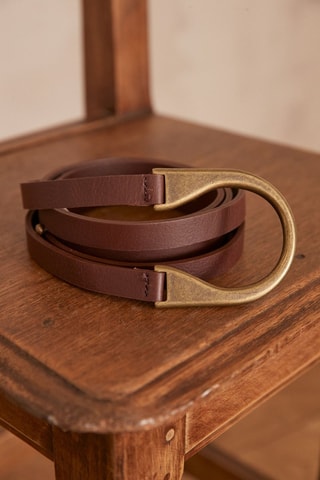 Cinturón de piel - Marrón