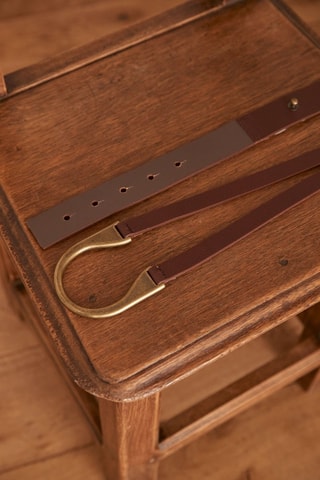 Cinturón de piel - Marrón