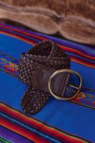 Cinturón de piel - Marrón