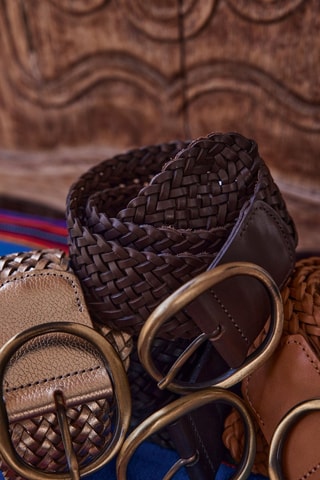 Cinturón de piel - Marrón