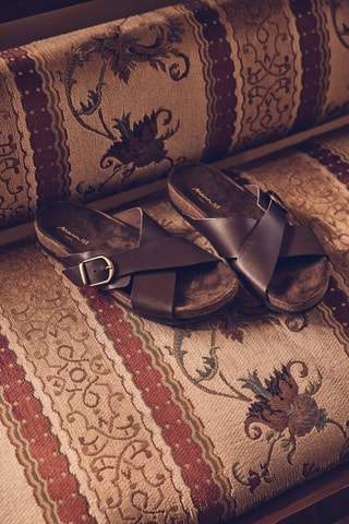 Sandalias de piel - Marrón