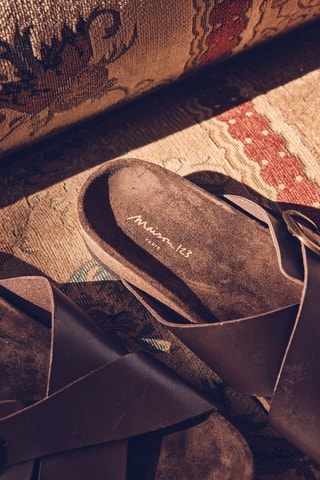 Sandalias de piel - Marrón