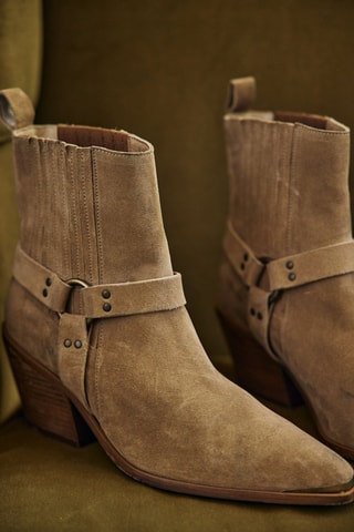 Botines de nobuk - Beige