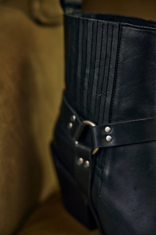 Botines de piel - Negro