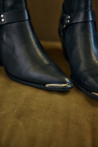 Botines de piel - Negro