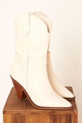 Botines de piel caprina - Blanco