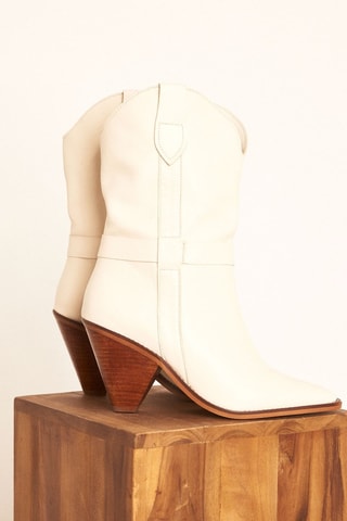 Botines de piel caprina - Blanco