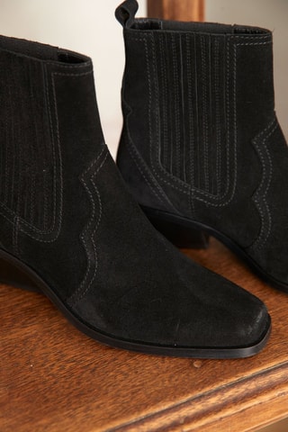 Botines de piel de serraje - Negro