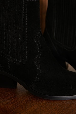 Botines de piel de serraje - Negro