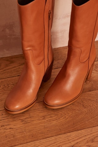 Bottines en cuir - Camel