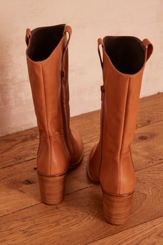 Bottines en cuir - Camel