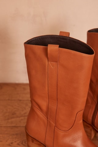 Bottines en cuir - Camel