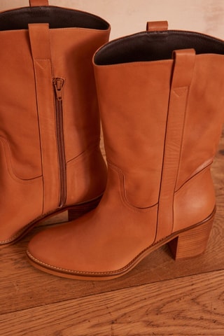 Bottines en cuir - Camel