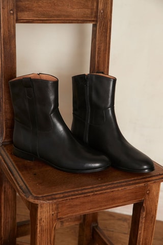 Botines de piel - Negro