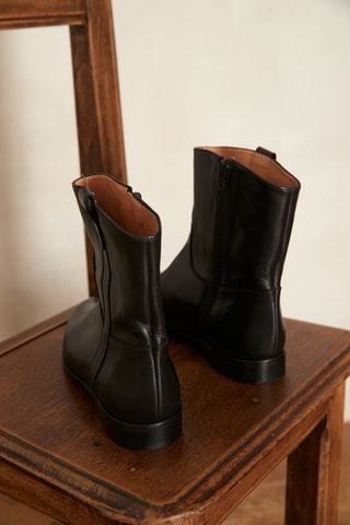 Botines de piel - Negro