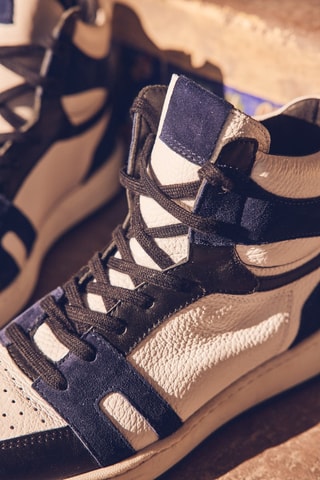 Zapatillas altas de piel - Blanco