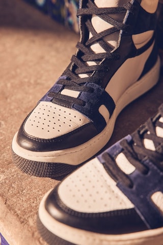 Zapatillas altas de piel - Blanco