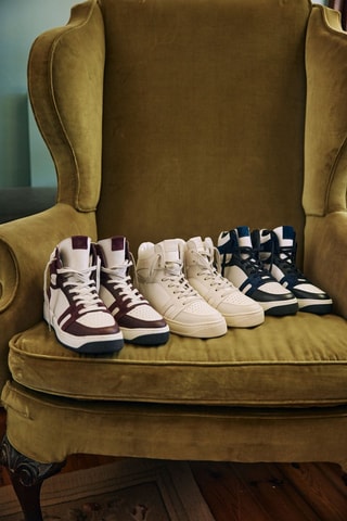 Zapatillas altas de piel - Blanco