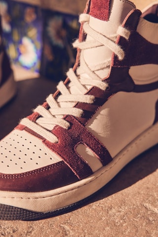 Zapatillas altas de piel - Burdeos