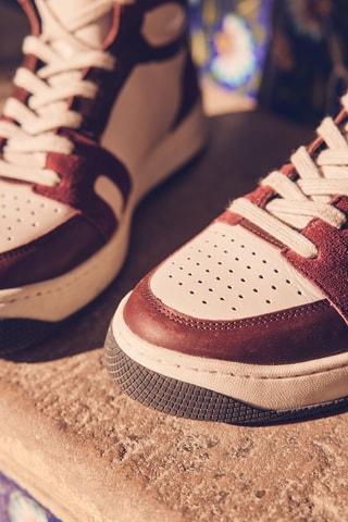 Zapatillas altas de piel - Burdeos