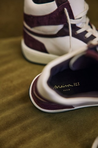 Zapatillas altas de piel - Burdeos