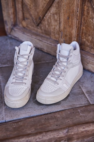 Zapatillas altas de piel - Blanco