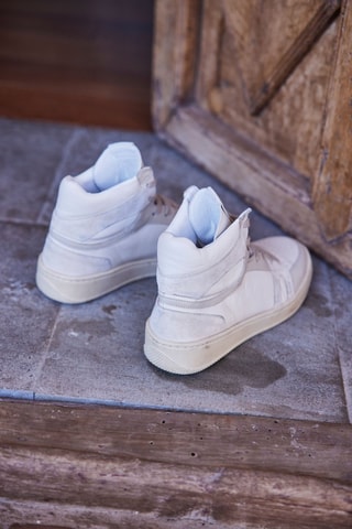 Zapatillas altas de piel - Blanco