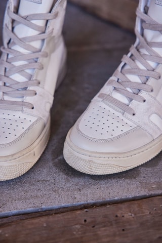 Zapatillas altas de piel - Blanco