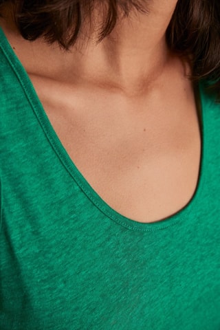 Camiseta de tirantes de lino - Verde claro