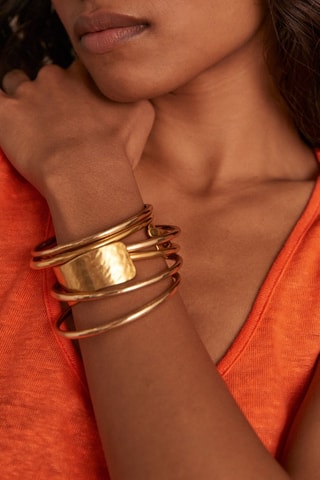 Camiseta de tirantes de lino - Naranja