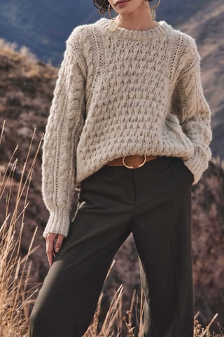 Pull en alpaga et laine - Beige