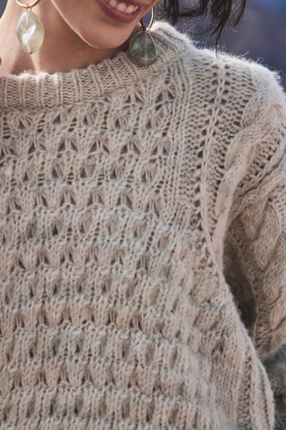 Pull en alpaga et laine - Beige