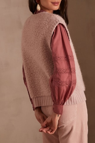 Pull en laine, alpaga et cachemire - Mauve clair