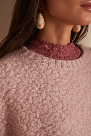 Pull en laine, alpaga et cachemire - Mauve clair