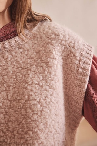 Pull en laine, alpaga et cachemire - Mauve clair