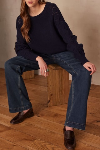 Camisola de lã - Azul-marinho