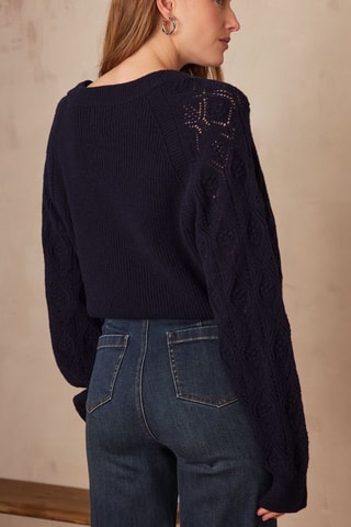 Camisola de lã - Azul-marinho