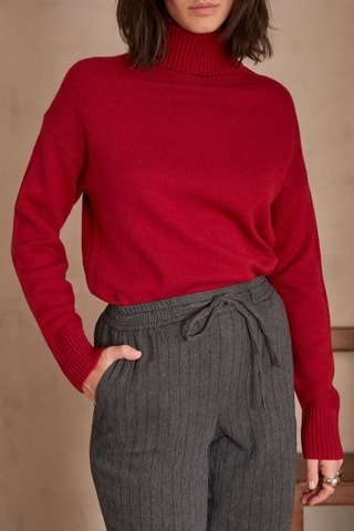 Camisola em lã e pelos de yack - Vermelho