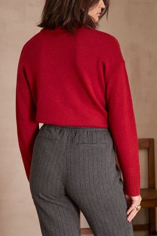 Camisola em lã e pelos de yack - Vermelho