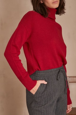 Camisola em lã e pelos de yack - Vermelho