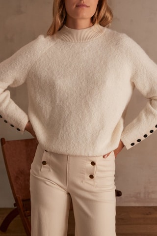 Pull en alpaga et laine - Ecru
