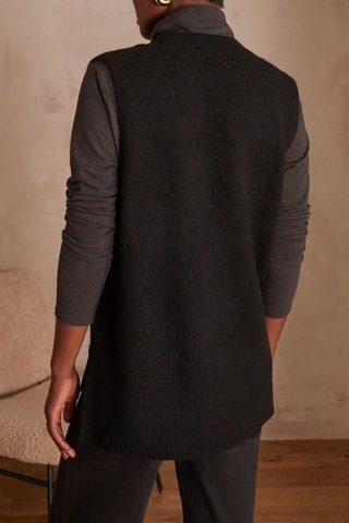 Camisola sem mangas em lã - Preto