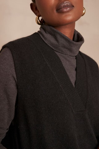 Camisola sem mangas em lã - Preto