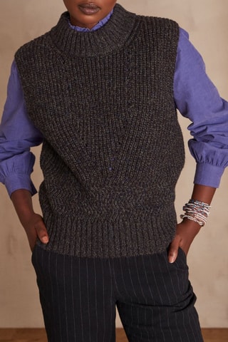 Camisola sem mangas em lã - Antracite