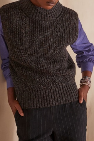 Camisola sem mangas em lã - Antracite