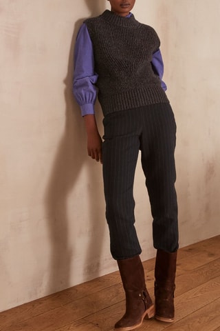 Camisola sem mangas em lã - Antracite