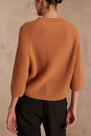 Camisola em lã e alpaca - Castanho