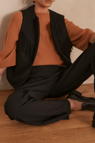 Camisola em lã e alpaca - Castanho